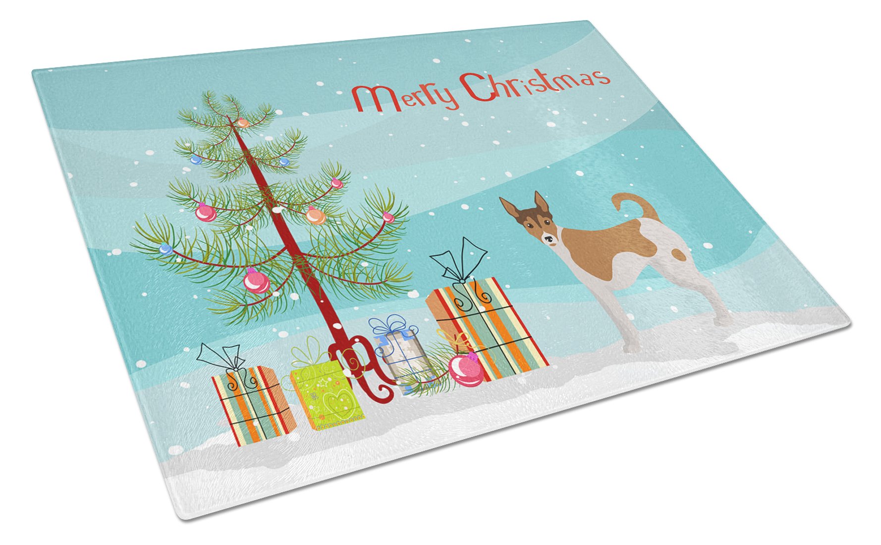 Tenterfield Terrier Christmas Tree Glass Cutting Board Large CK3487LCB by Caroline's Treasures