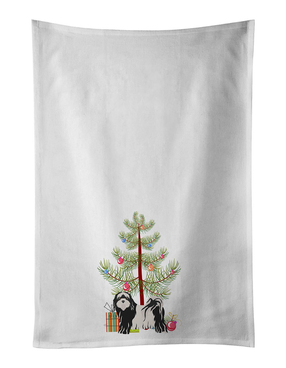Buy this Tibetan Terrier Christmas Tree White Kitchen Towel Set of 2