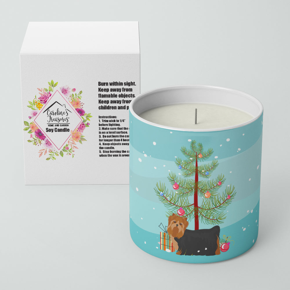 Yorkshire Terrier Christmas Tree 10 oz Decorative Soy Candle - the-store.com