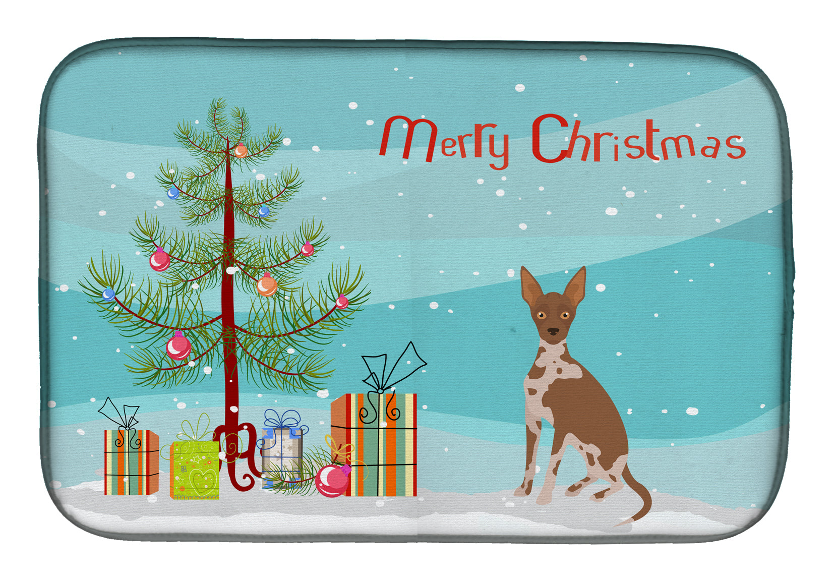 Tan Abyssinian or African Hairless Dog Christmas Tree Dish Drying Mat CK3491DDM  the-store.com.
