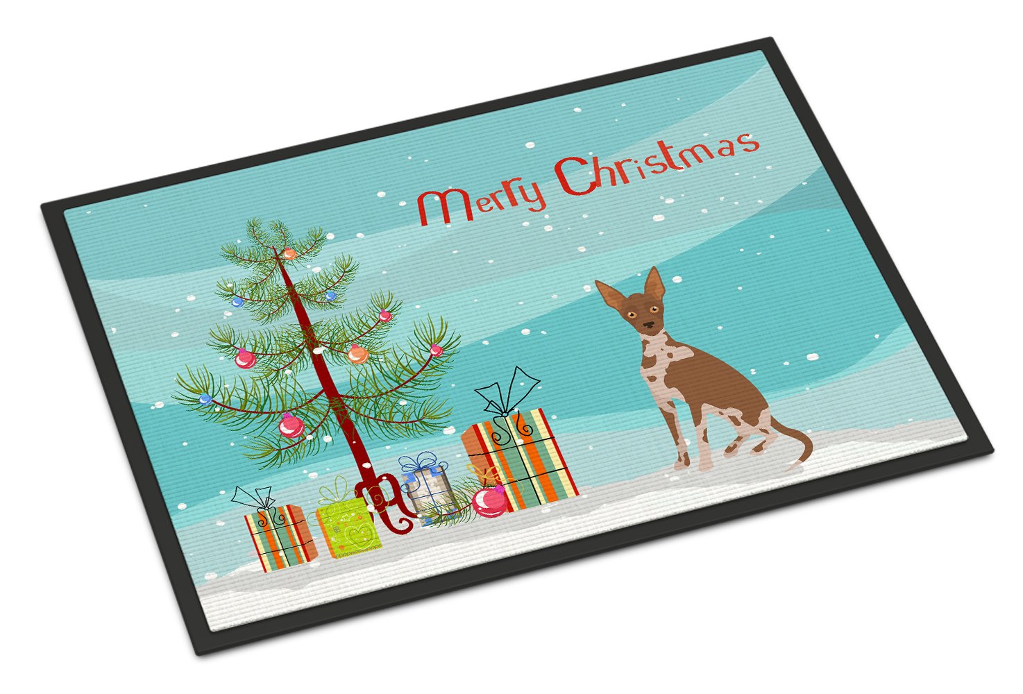 Tan Abyssinian or African Hairless Dog Christmas Tree Indoor or Outdoor Mat 24x36 CK3491JMAT by Caroline's Treasures