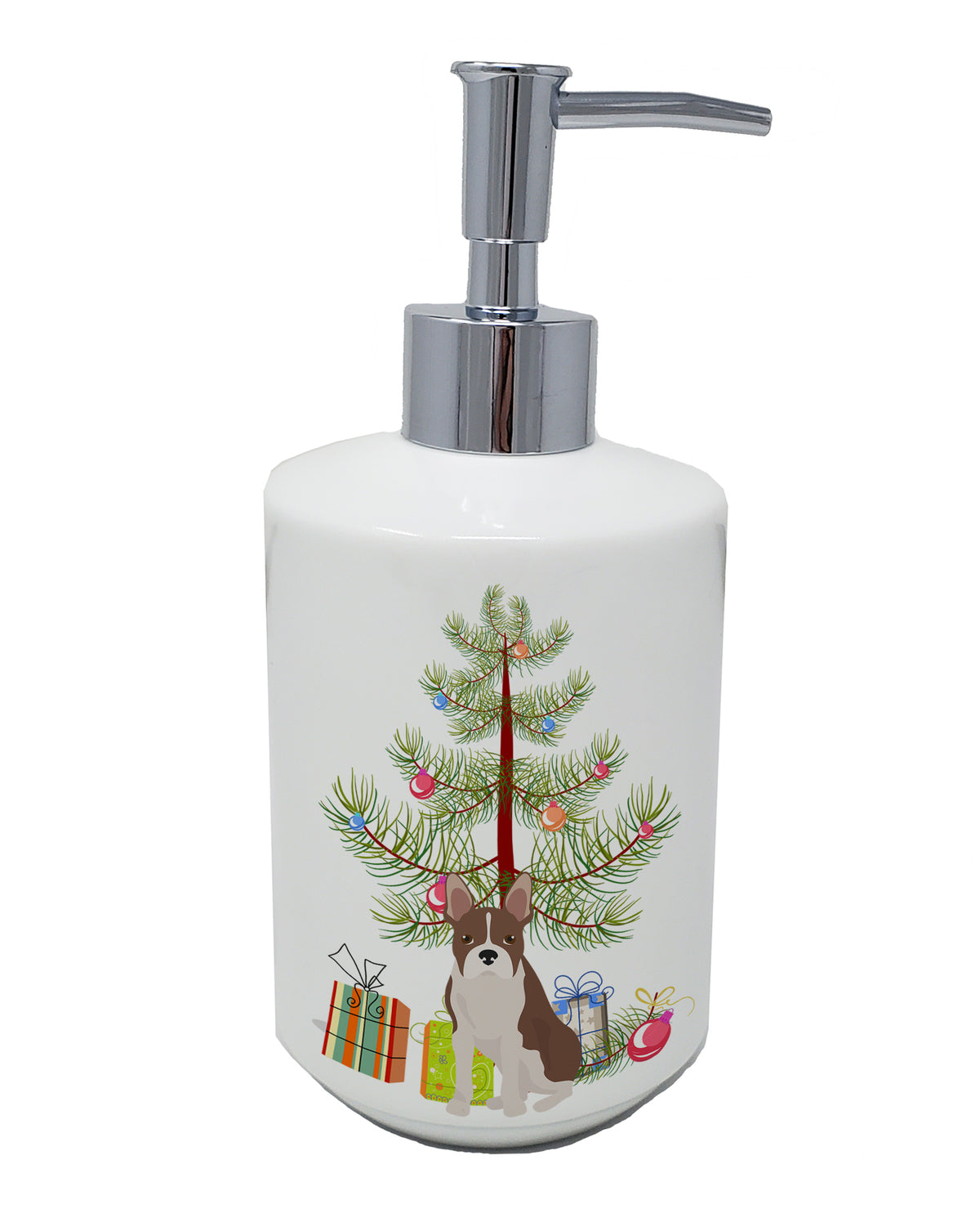 Buy this Boston Terrier Christmas Tree Ceramic Soap Dispenser