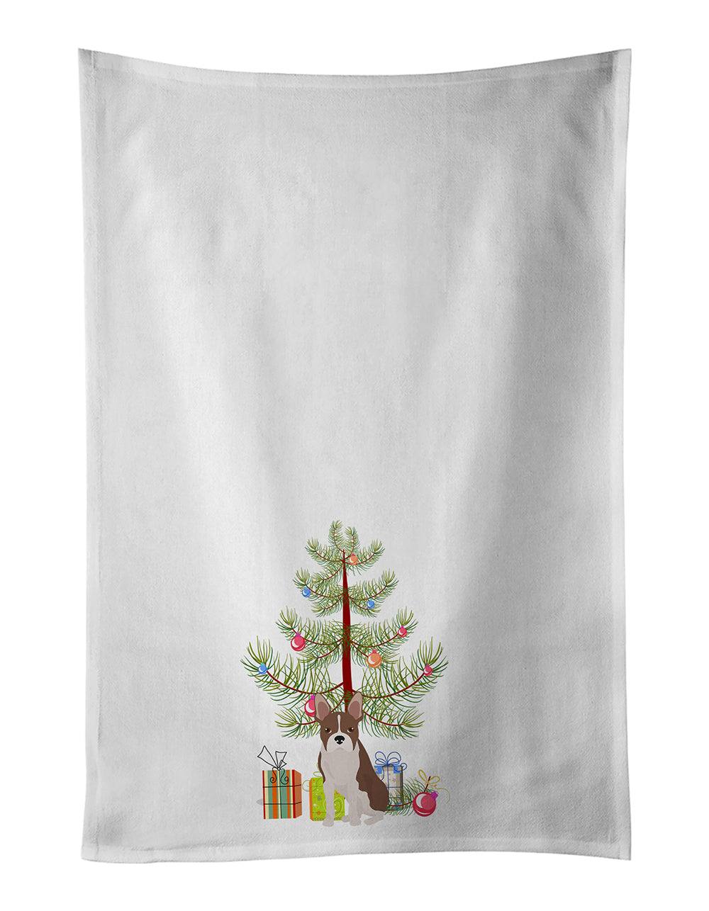 Buy this Boston Terrier Christmas Tree White Kitchen Towel Set of 2