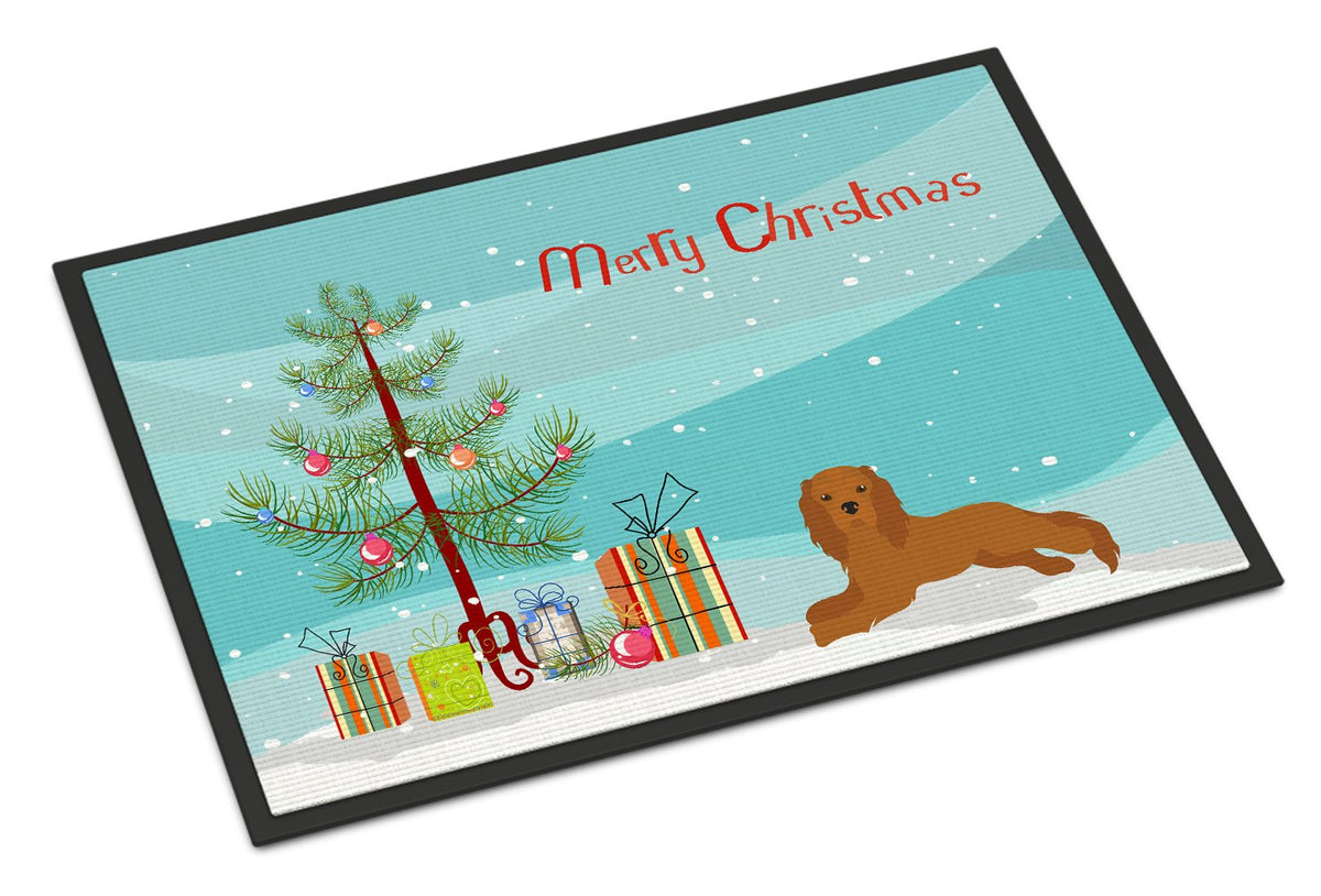 Ruby Cavalier King Charles Spaniel Christmas Tree Indoor or Outdoor Mat 24x36 CK3495JMAT by Caroline&#39;s Treasures