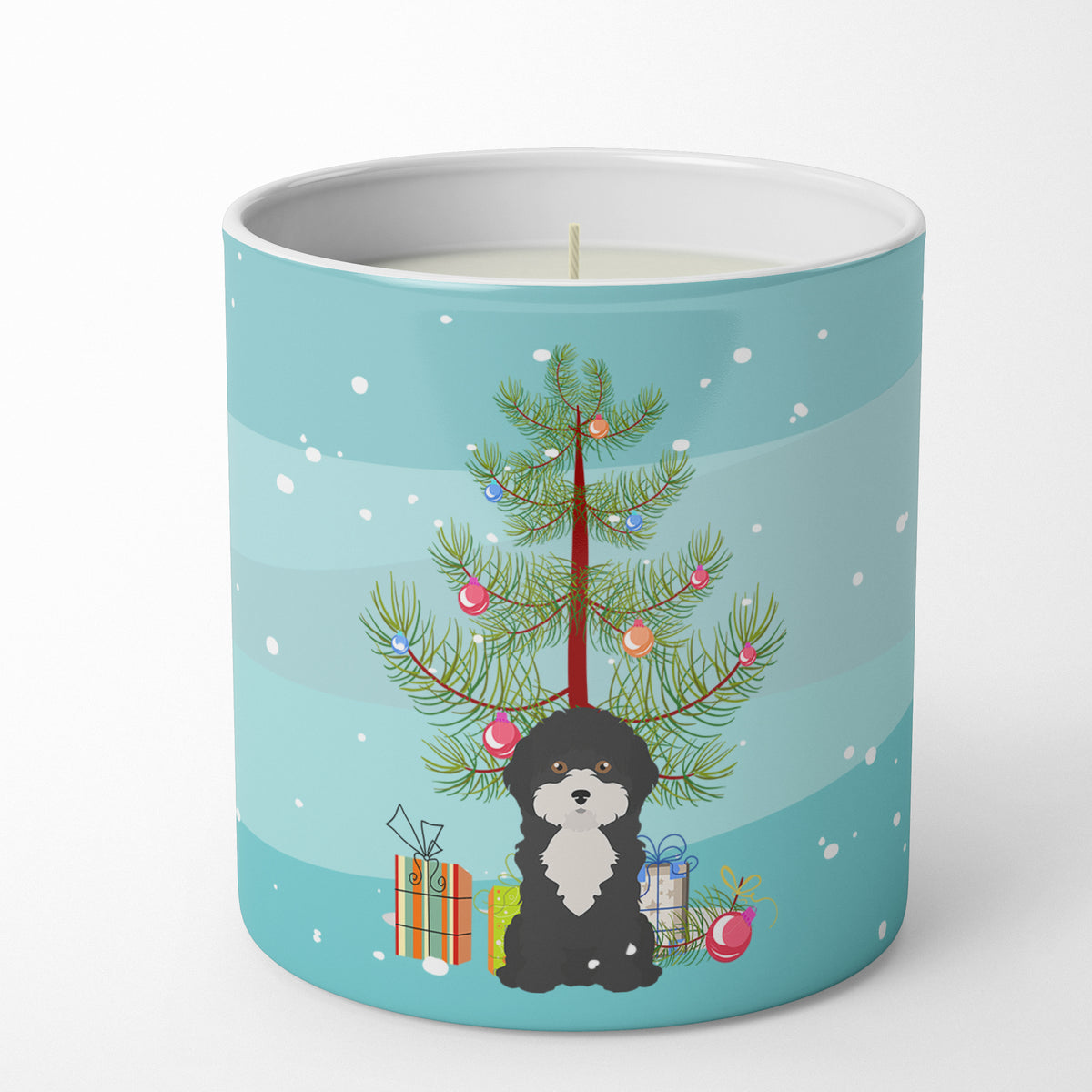 Buy this Black and White Cyprus Poodle Christmas Tree 10 oz Decorative Soy Candle