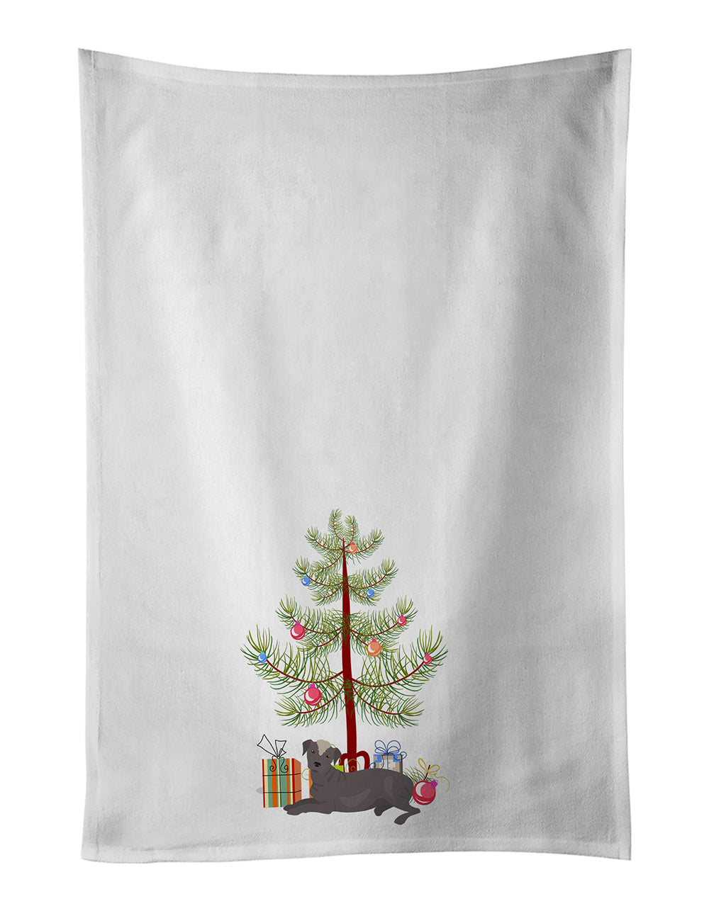 Buy this Ecuadorian Hairless Dog Christmas Tree White Kitchen Towel Set of 2