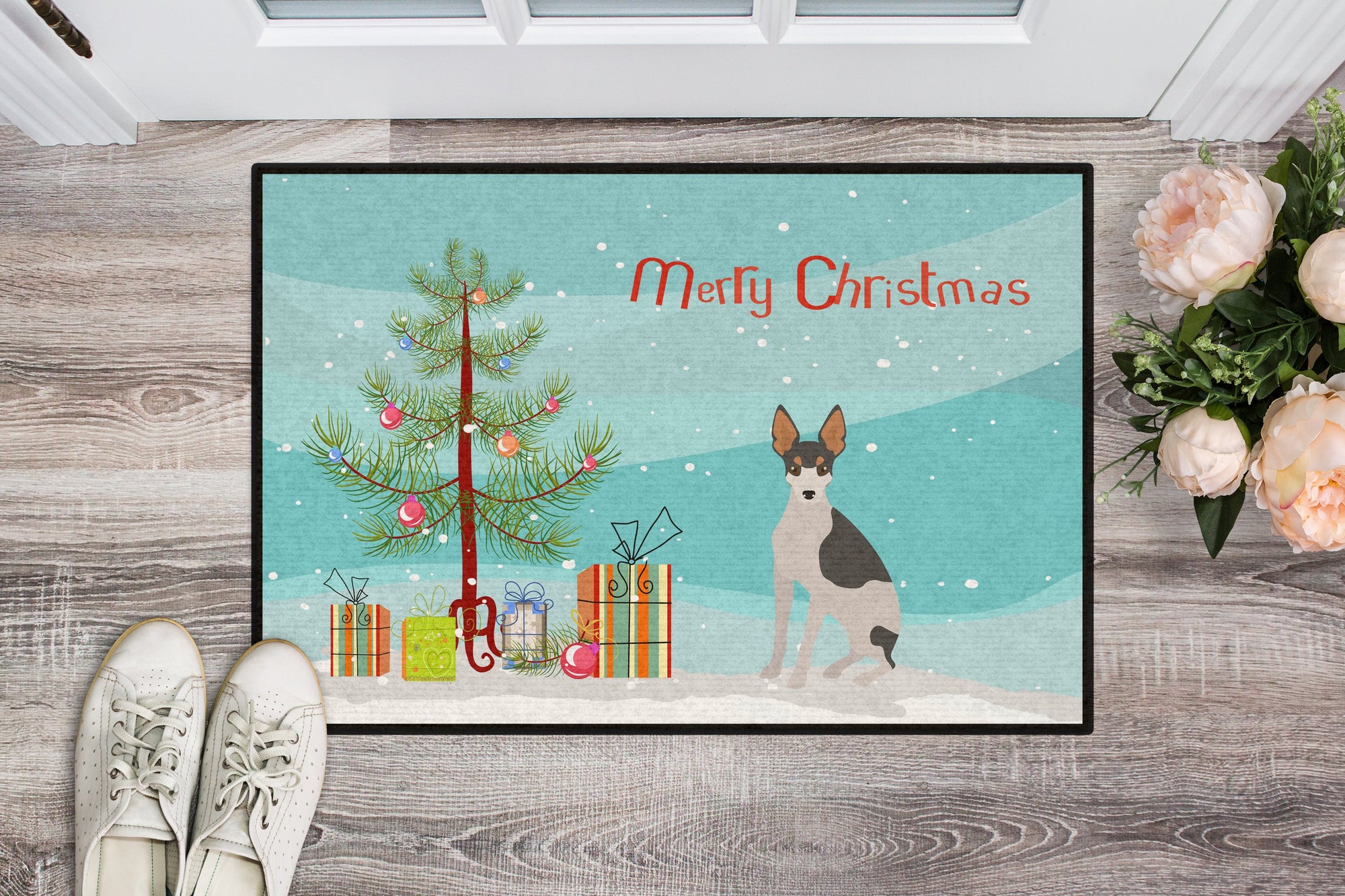 Miniature Fox Terrier #2 Christmas Tree Indoor or Outdoor Mat 24x36 CK3502JMAT by Caroline's Treasures
