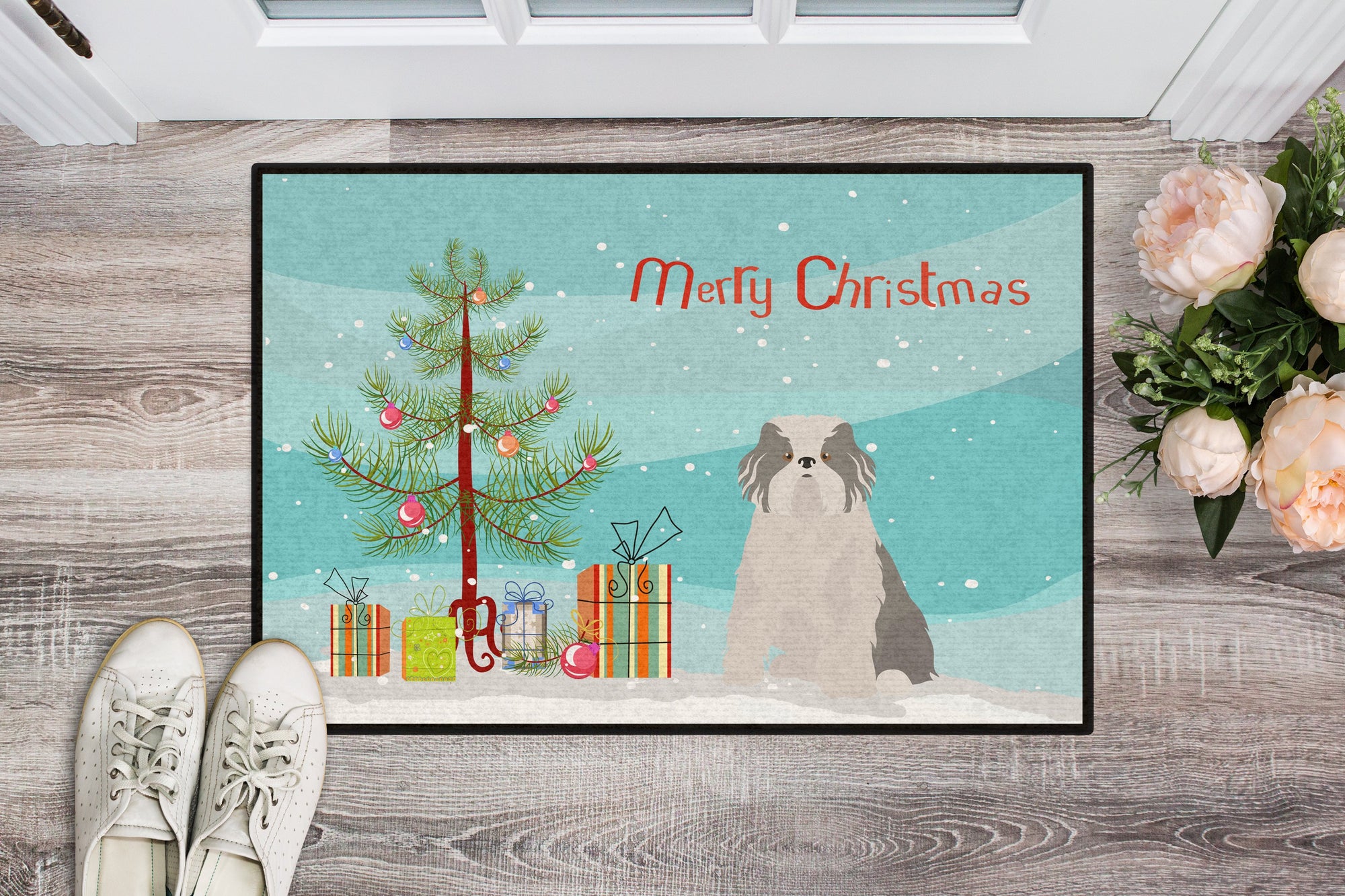 Odis Odessa Domestic Ideal Dog Christmas Tree Indoor or Outdoor Mat 24x36 CK3504JMAT by Caroline's Treasures