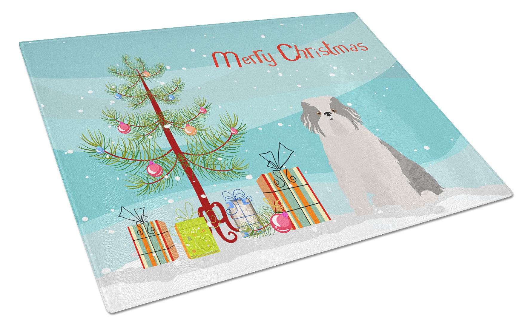 Odis Odessa Domestic Ideal Dog Christmas Tree Glass Cutting Board Large CK3504LCB by Caroline's Treasures