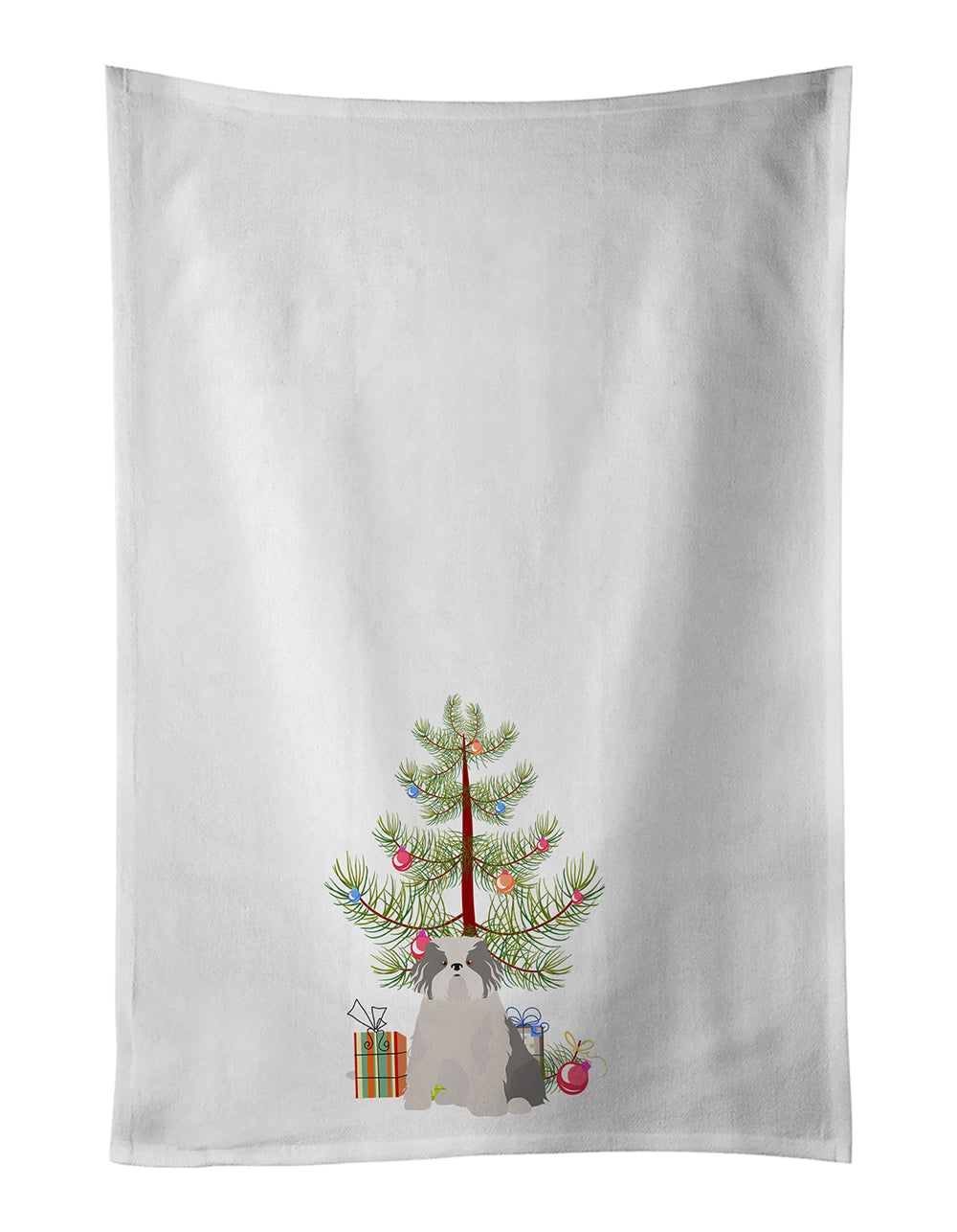 Buy this Odis Odessa Domestic Ideal Dog Christmas Tree White Kitchen Towel Set of 2