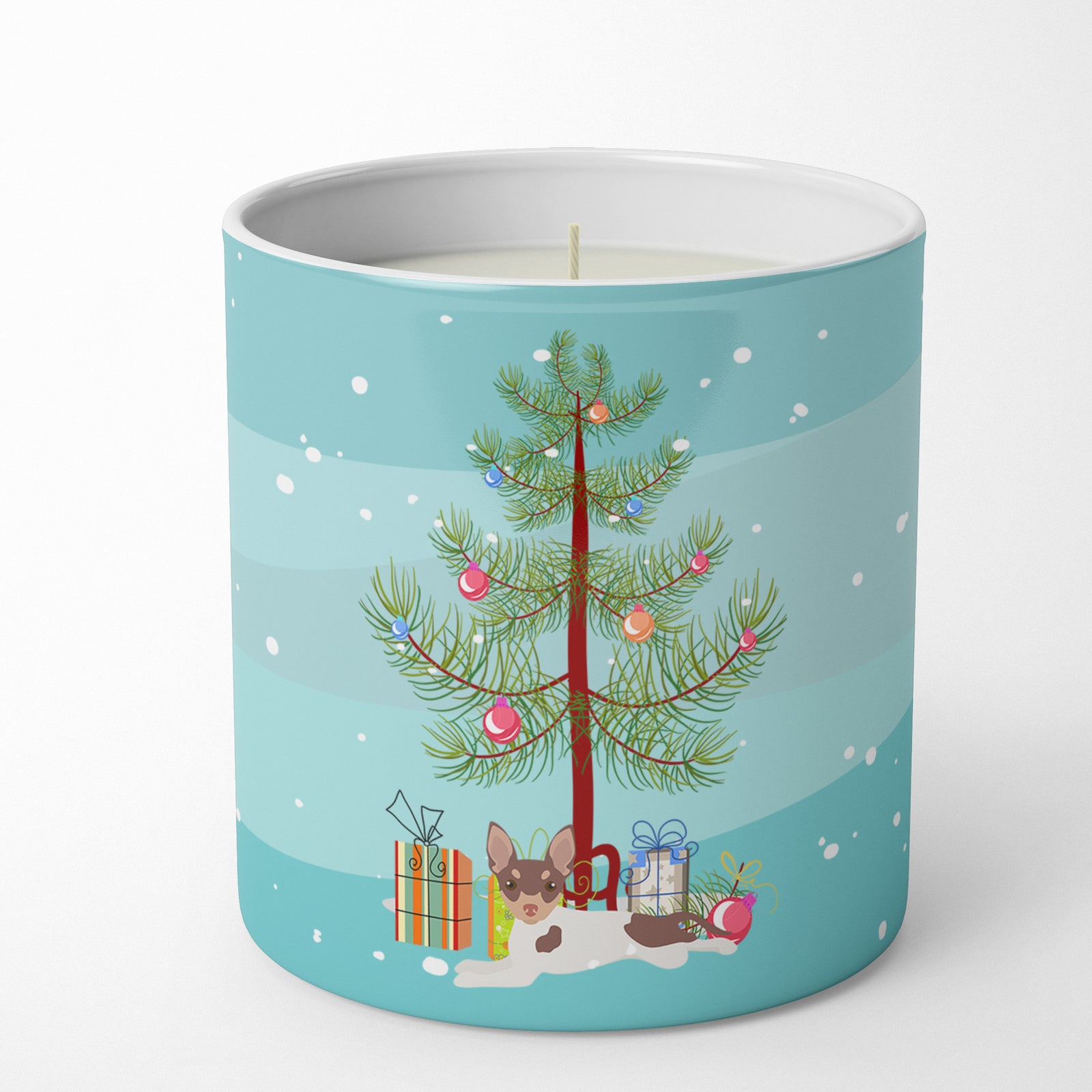 Caroline's Treasures Toy Fox Terrier Christmas Tree 10 oz Decorative Soy Candle