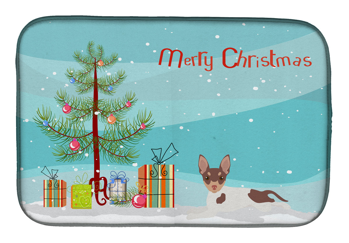 Toy Fox Terrier Christmas Tree Dish Drying Mat CK3511DDM