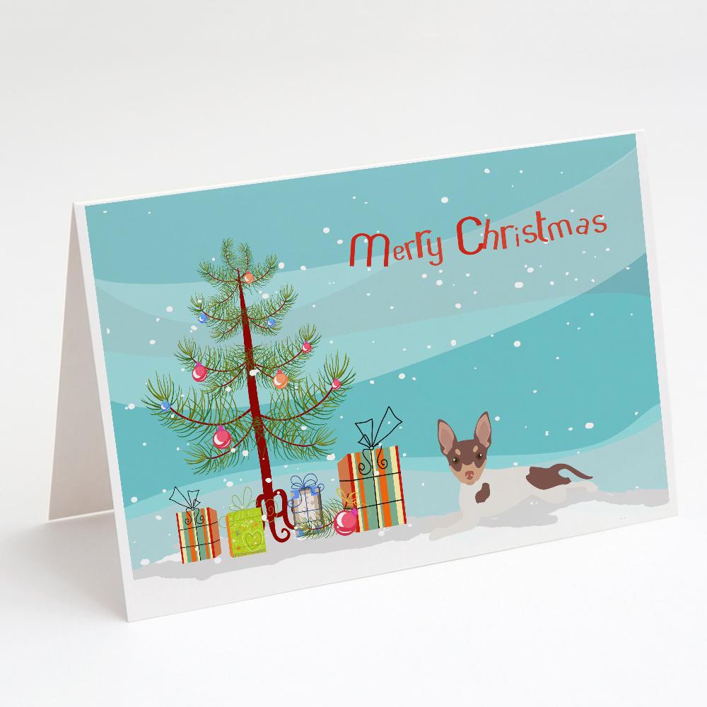 Buy this Toy Fox Terrier Christmas Tree Greeting Cards and Envelopes Pack of 8