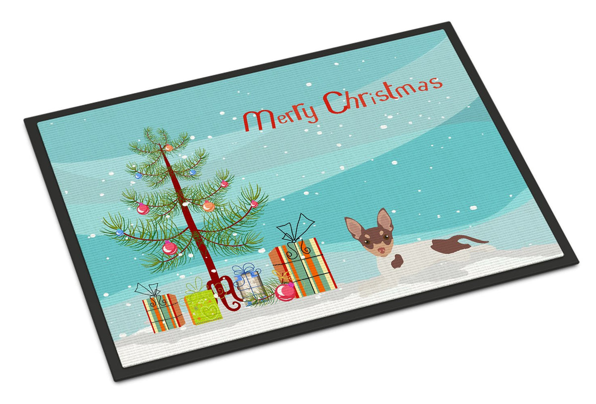 Toy Fox Terrier Christmas Tree Indoor or Outdoor Mat 24x36 CK3511JMAT by Caroline&#39;s Treasures
