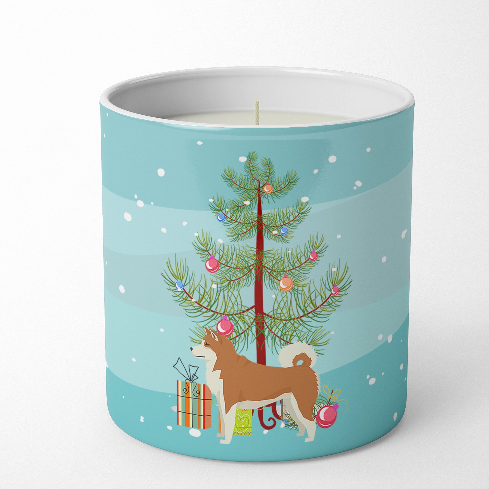 Buy this Akita Christmas Tree 10 oz Decorative Soy Candle