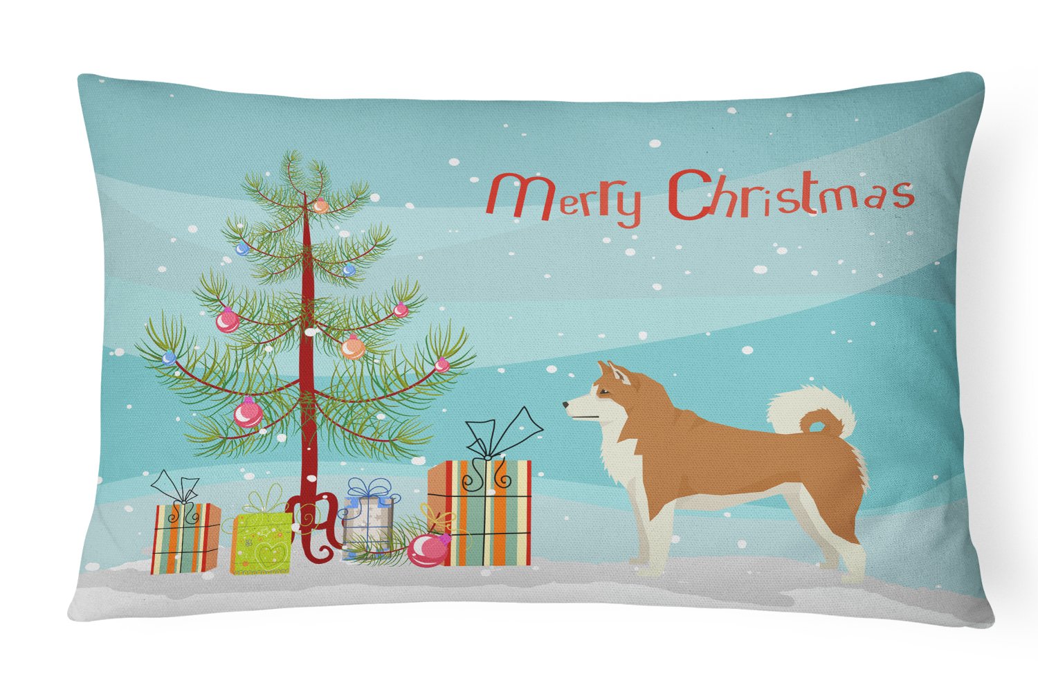 Akita Christmas Tree Canvas Fabric Decorative Pillow CK3512PW1216 by Caroline's Treasures