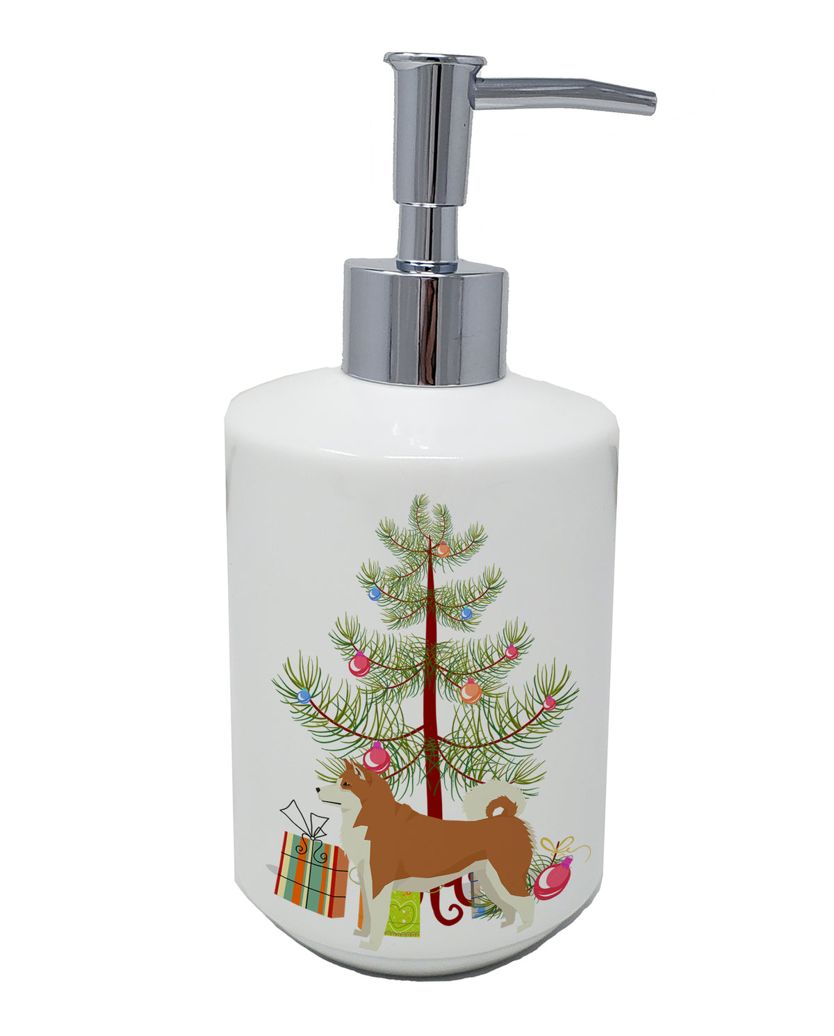 Buy this Akita Christmas Tree Ceramic Soap Dispenser
