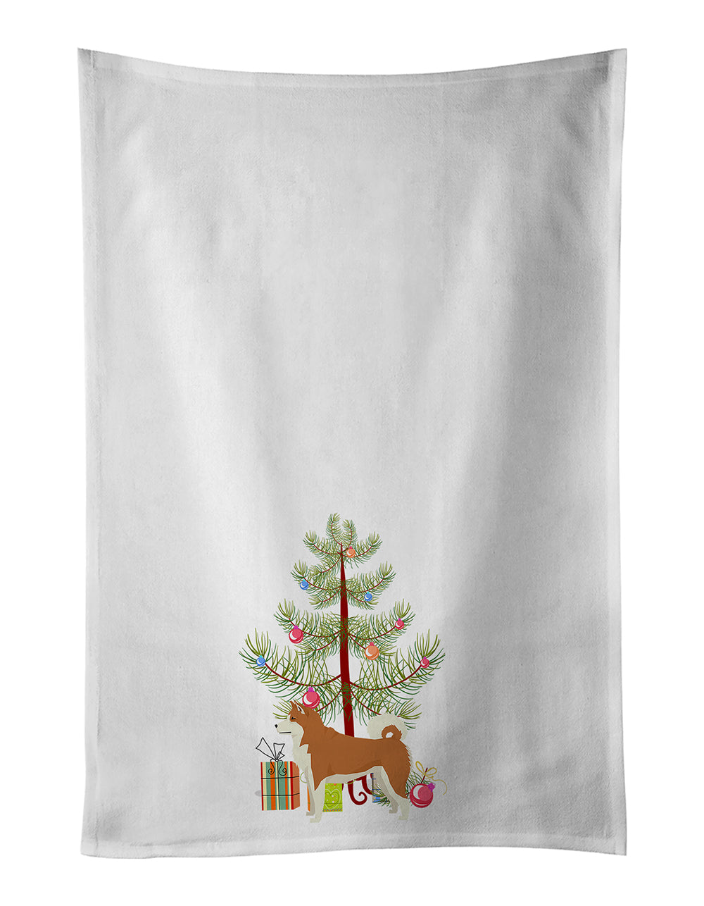 Buy this Akita Christmas Tree White Kitchen Towel Set of 2