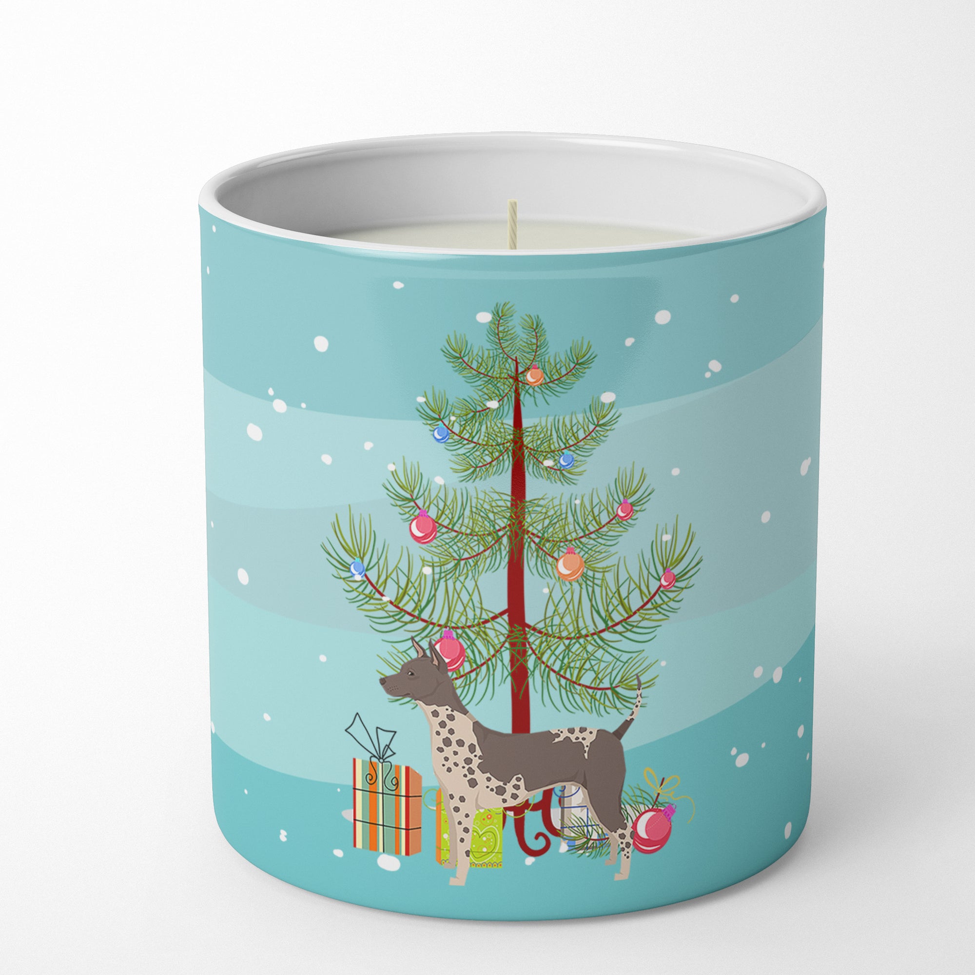 Buy this American Hairless Terrier Christmas Tree 10 oz Decorative Soy Candle