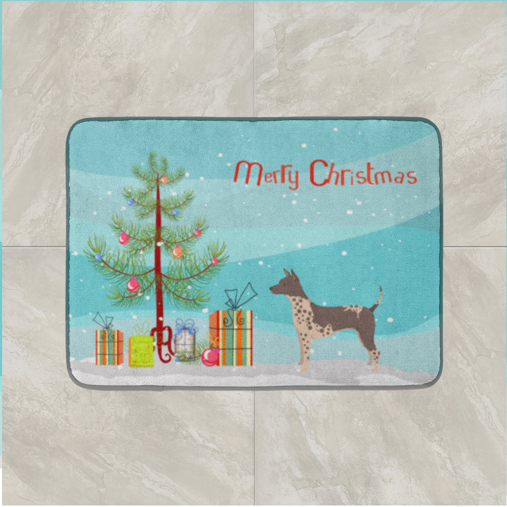 American Hairless Terrier Christmas Tree Machine Washable Memory Foam Mat CK3514RUG - the-store.com