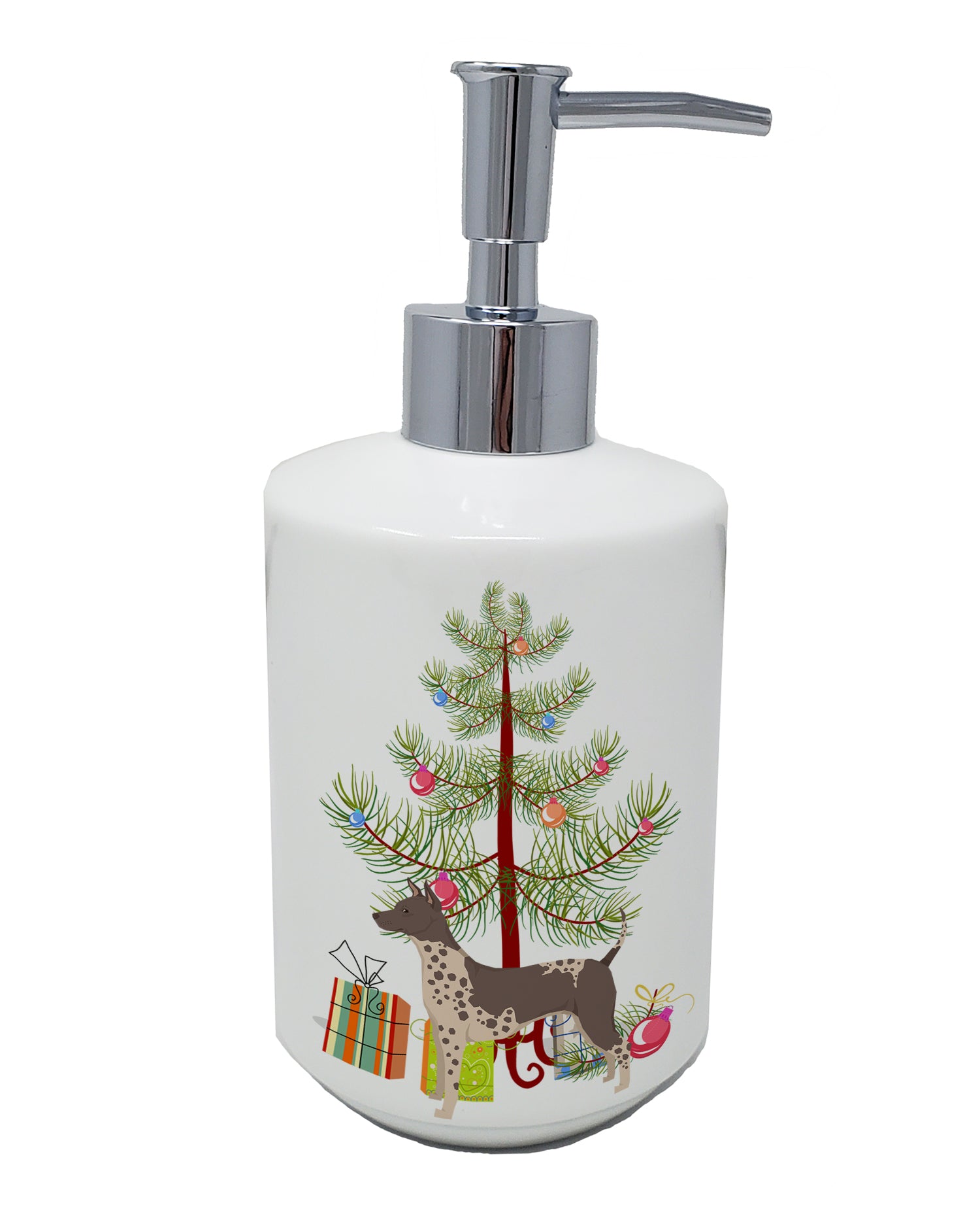 Buy this American Hairless Terrier Christmas Tree Ceramic Soap Dispenser