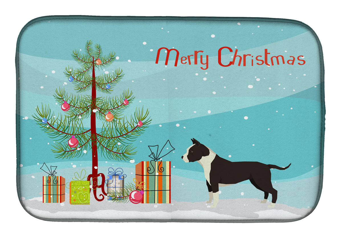American Staffordshire Terrier Christmas Tree Dish Drying Mat CK3515DDM