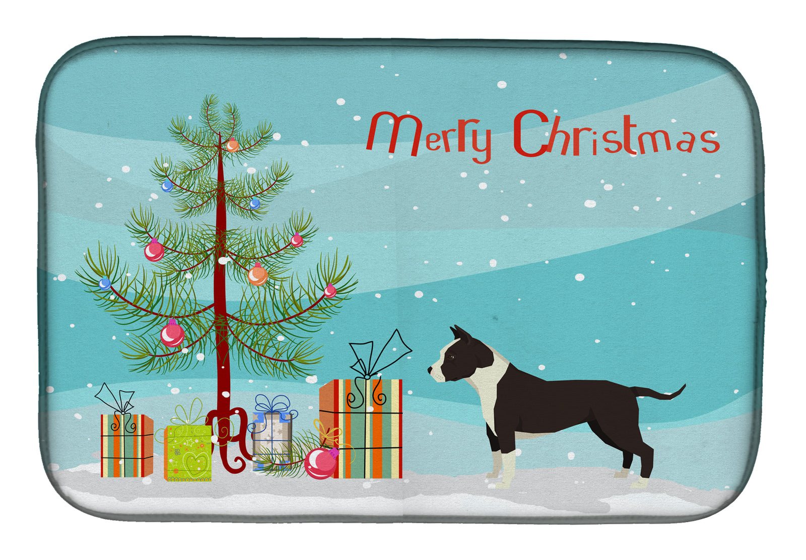 American Staffordshire Terrier Christmas Tree Dish Drying Mat CK3515DDM  the-store.com.