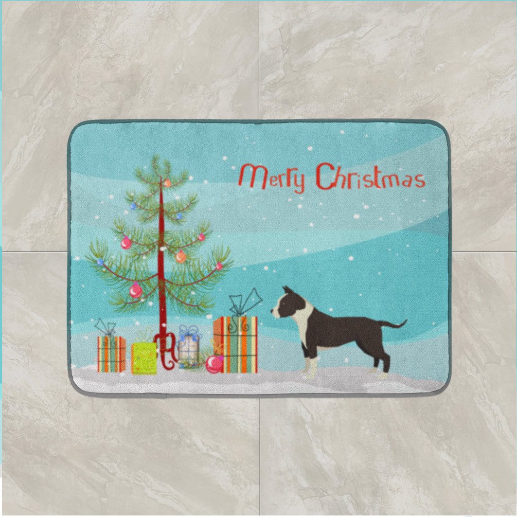 American Staffordshire Terrier Christmas Tree Machine Washable Memory Foam Mat CK3515RUG - the-store.com