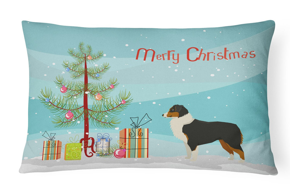 Australian Shepherd Christmas Tree Canvas Fabric Decorative Pillow CK3516PW1216 by Caroline&#39;s Treasures