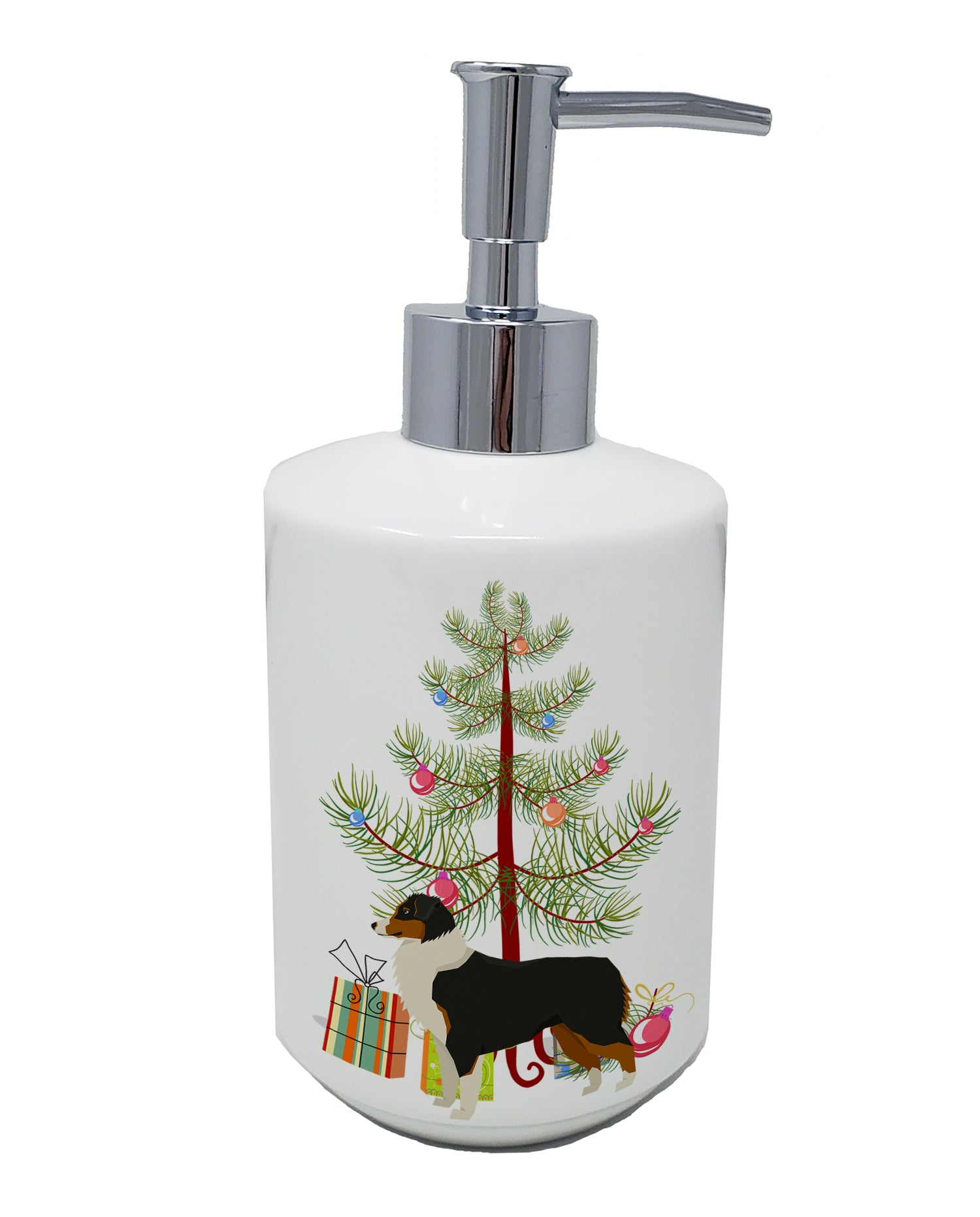 Buy this Australian Shepherd Christmas Tree Ceramic Soap Dispenser