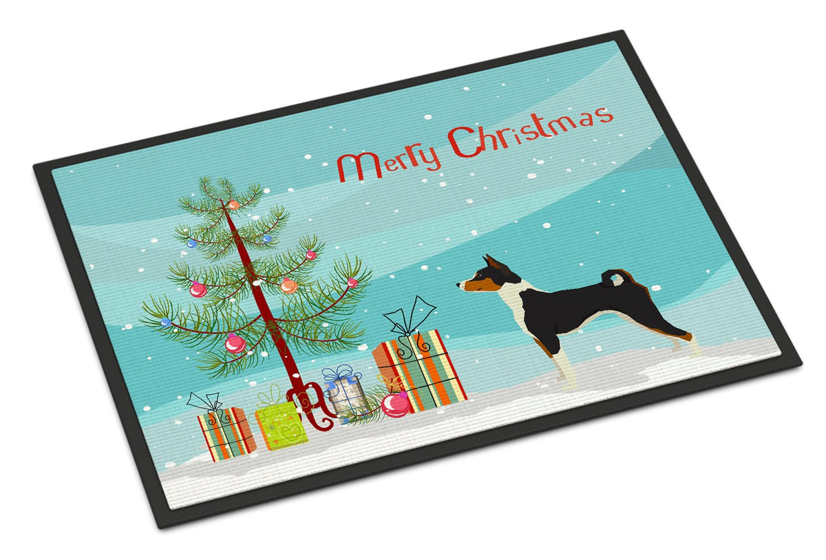 Basenji Christmas Tree Indoor or Outdoor Mat 24x36 CK3517JMAT by Caroline&#39;s Treasures