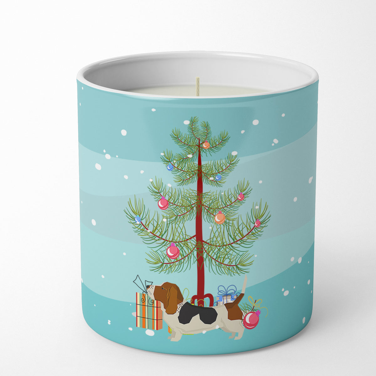 Buy this Basset Hound Christmas Tree 10 oz Decorative Soy Candle