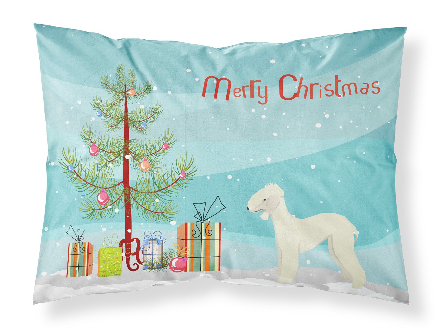 Bedlington Terrier Christmas Tree Fabric Standard Pillowcase CK3520PILLOWCASE by Caroline's Treasures
