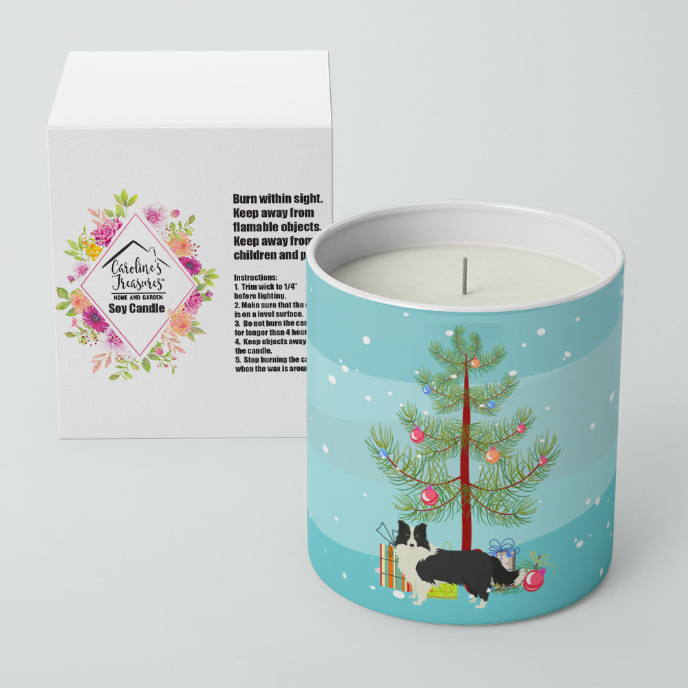 Caroline's Treasures Border Collie Christmas Tree 10 oz Decorative Soy Candle