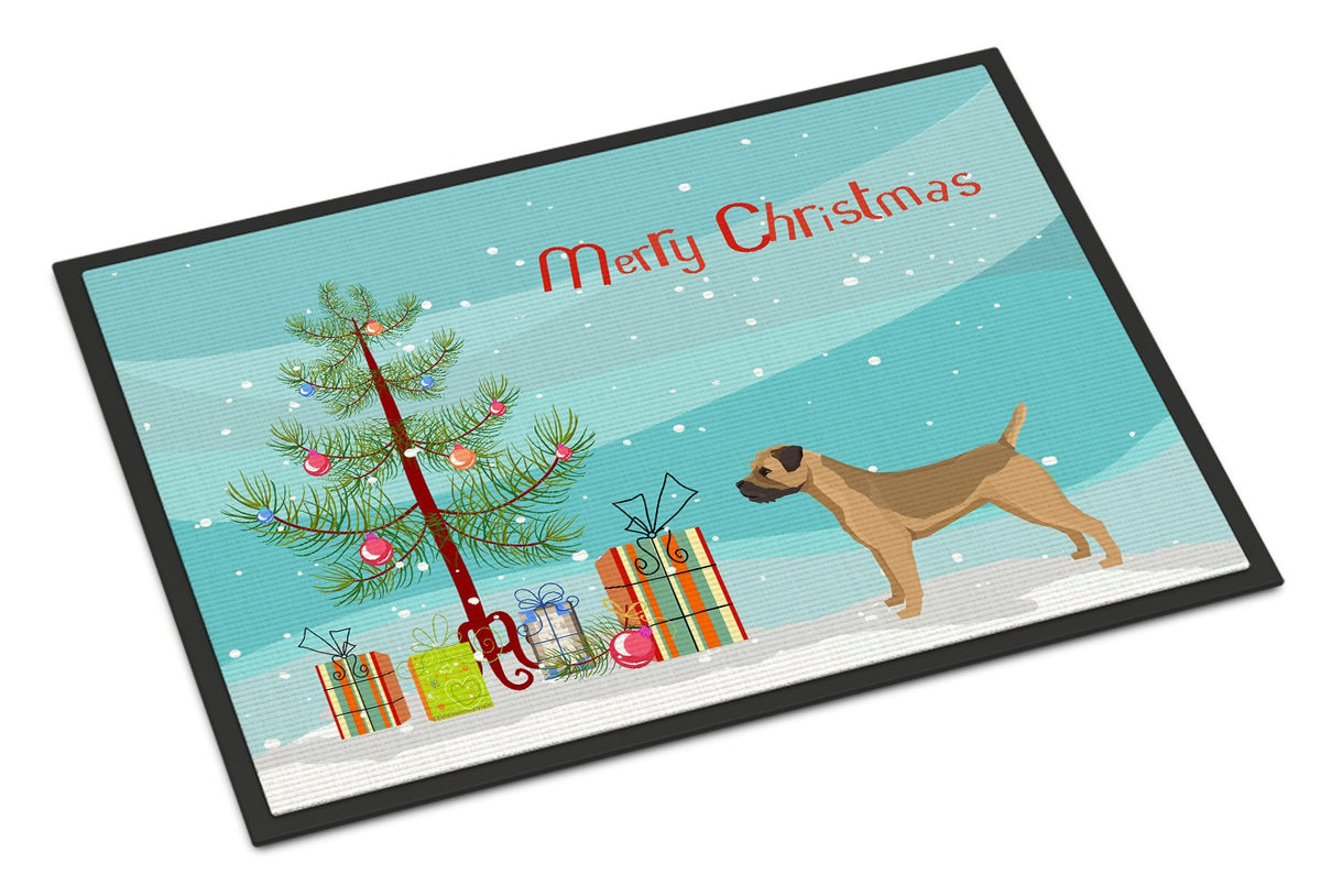 Border Terrier Christmas Tree Indoor or Outdoor Mat 24x36 CK3523JMAT by Caroline&#39;s Treasures