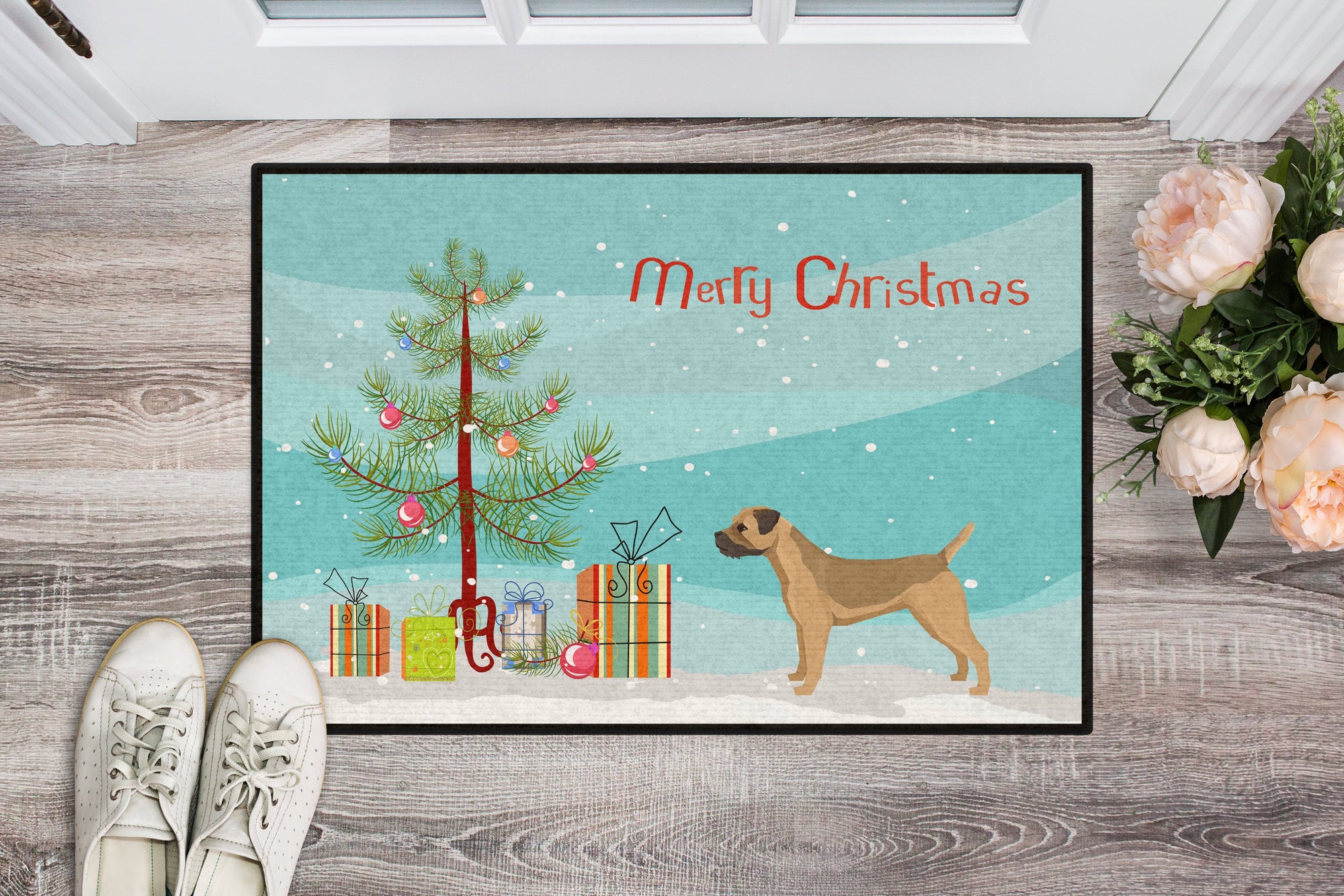 Border Terrier Christmas Tree Indoor or Outdoor Mat 24x36 CK3523JMAT by Caroline's Treasures