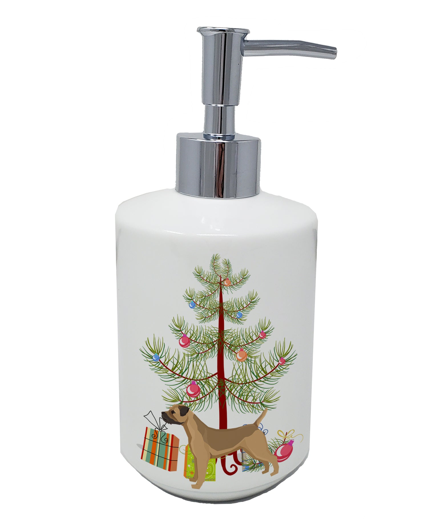 Buy this Border Terrier Christmas Tree Ceramic Soap Dispenser