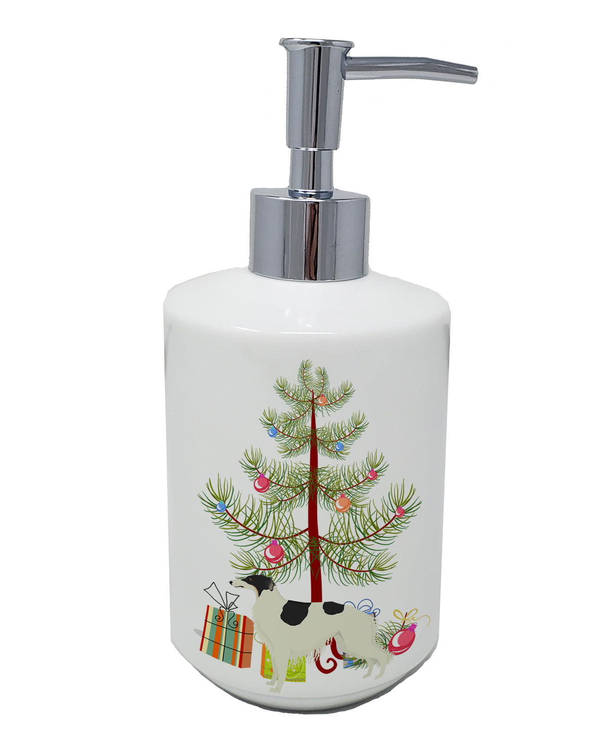 Buy this Borzoi Christmas Tree Ceramic Soap Dispenser