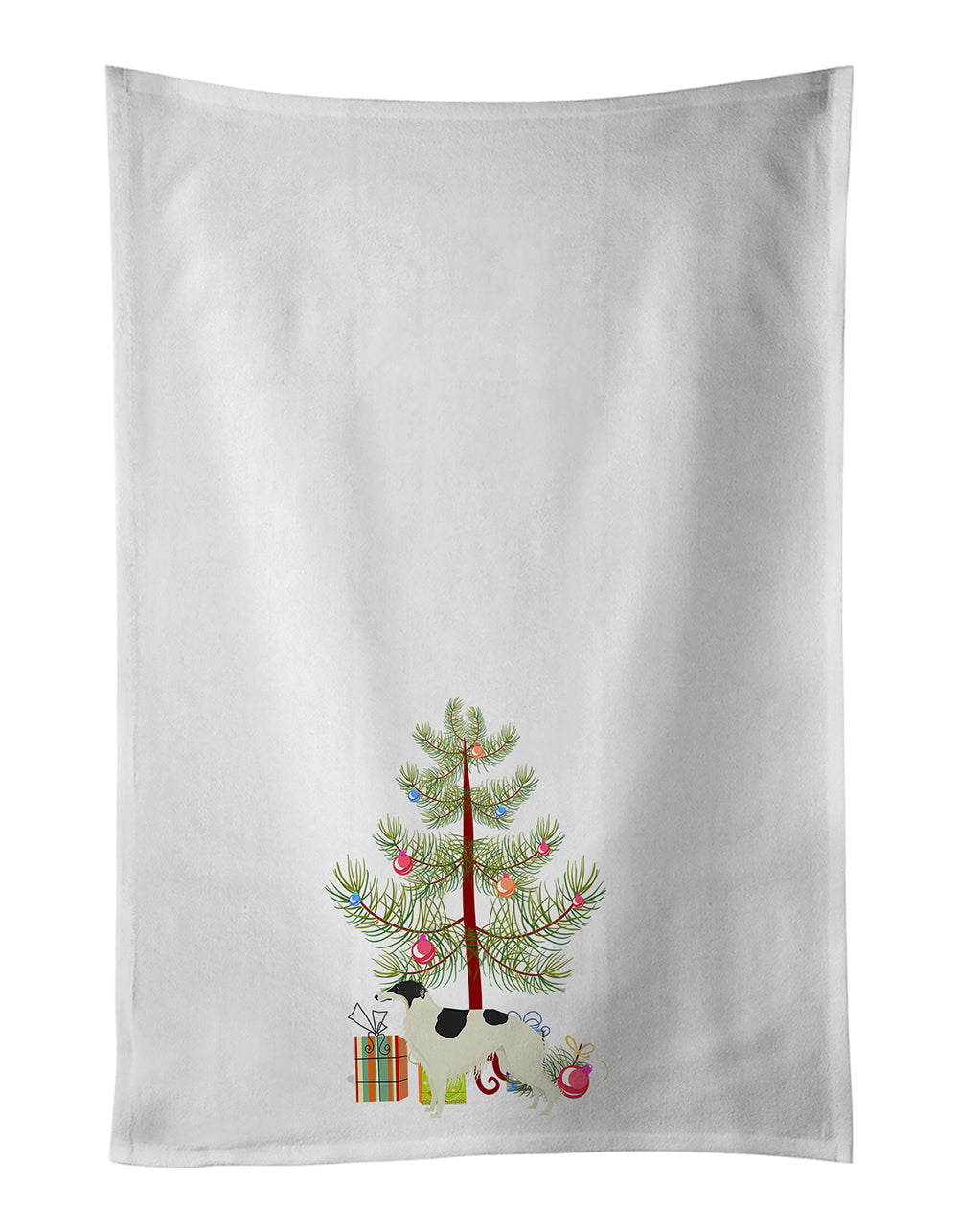 Buy this Borzoi Christmas Tree White Kitchen Towel Set of 2