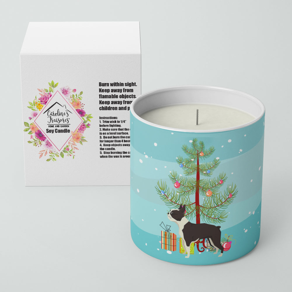 Boston Terrier Christmas Tree 10 oz Decorative Soy Candle - the-store.com