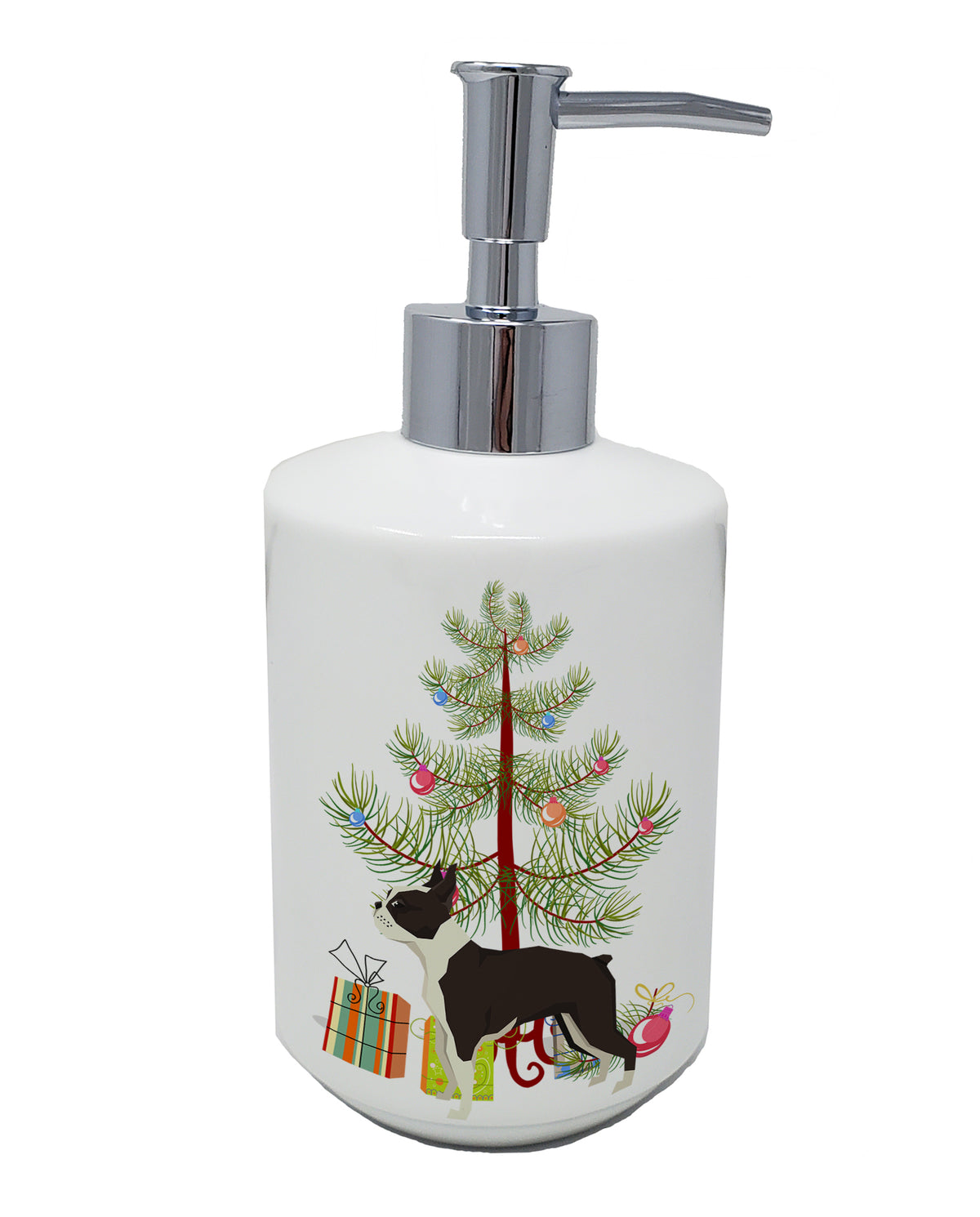 Buy this Boston Terrier Christmas Tree Ceramic Soap Dispenser
