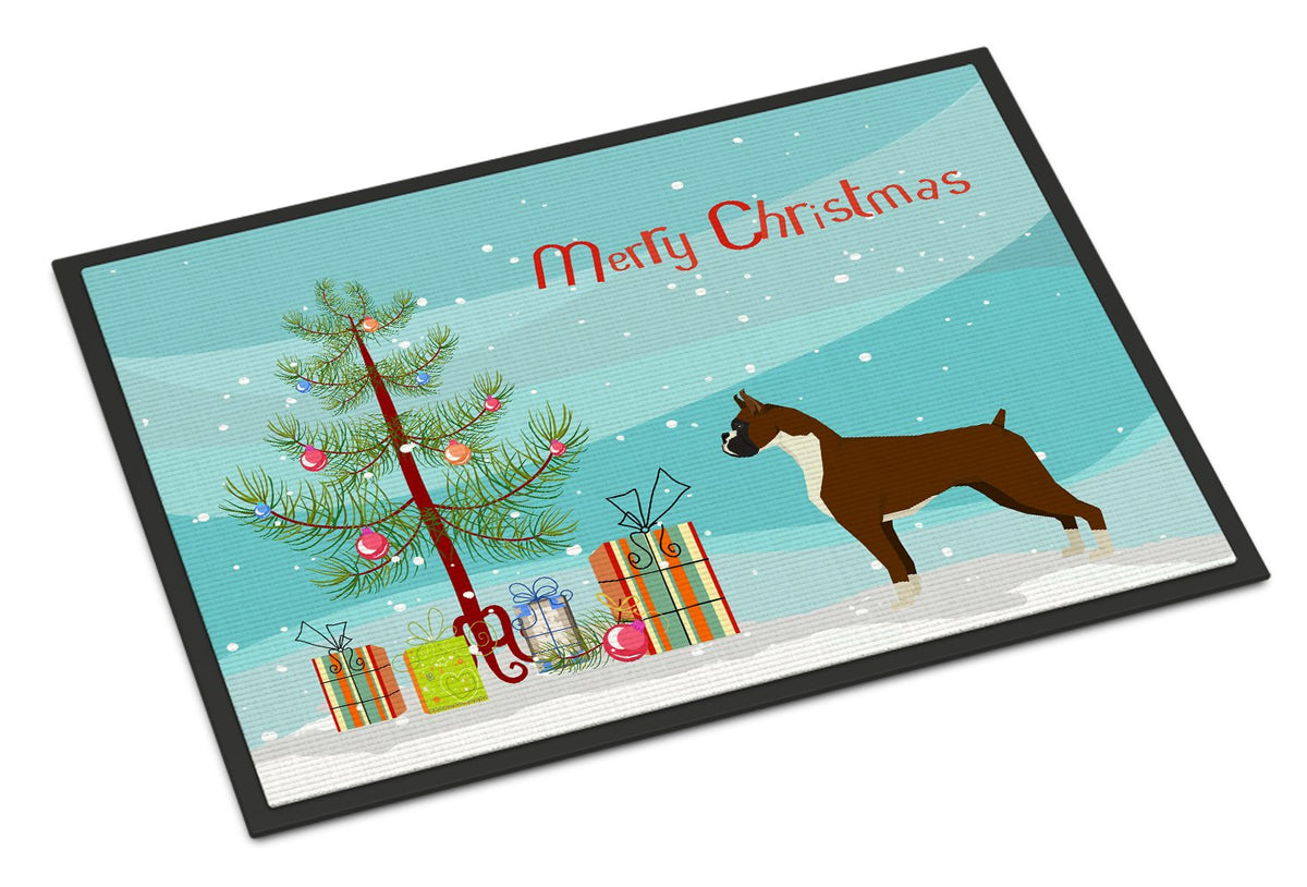 Boxer Christmas Tree Indoor or Outdoor Mat 24x36 CK3526JMAT by Caroline&#39;s Treasures