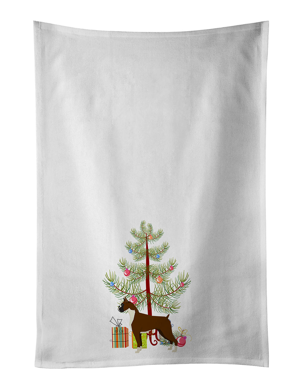 Buy this Boxer Christmas Tree White Kitchen Towel Set of 2
