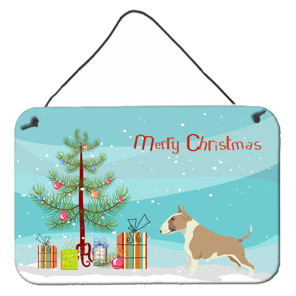 Fawn and White Bull Terrier Christmas Tree Wall or Door Hanging Prints CK3528DS812 by Caroline's Treasures