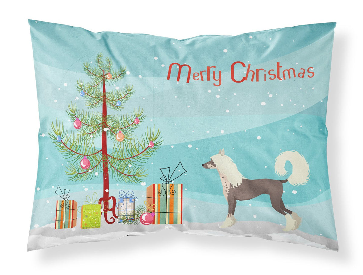 Chinese Crested Christmas Tree Fabric Standard Pillowcase CK3531PILLOWCASE by Caroline&#39;s Treasures