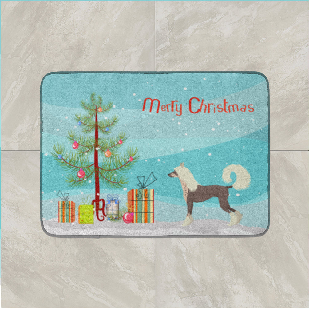 Chinese Crested Christmas Tree Machine Washable Memory Foam Mat CK3531RUG - the-store.com