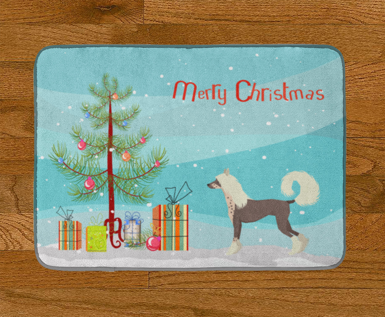 Chinese Crested Christmas Tree Machine Washable Memory Foam Mat CK3531RUG - the-store.com