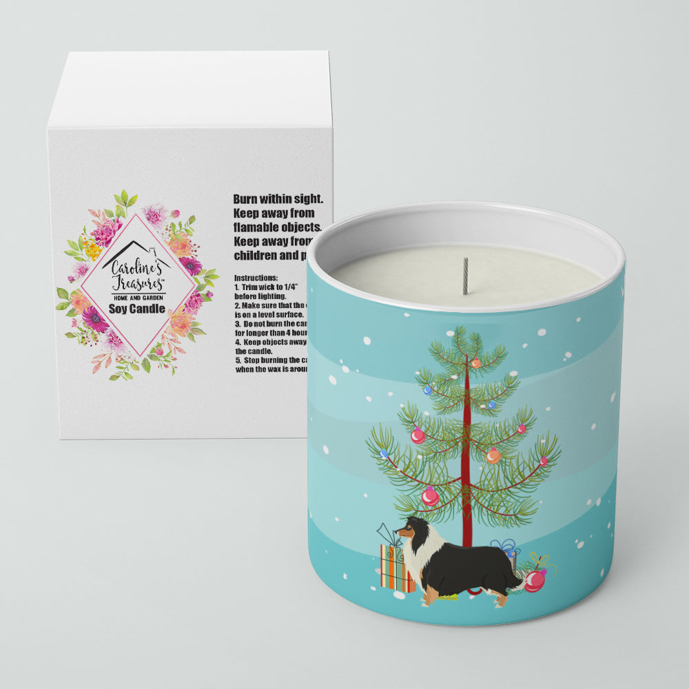 Caroline's Treasures Collie Christmas Tree 10 oz Decorative Soy Candle