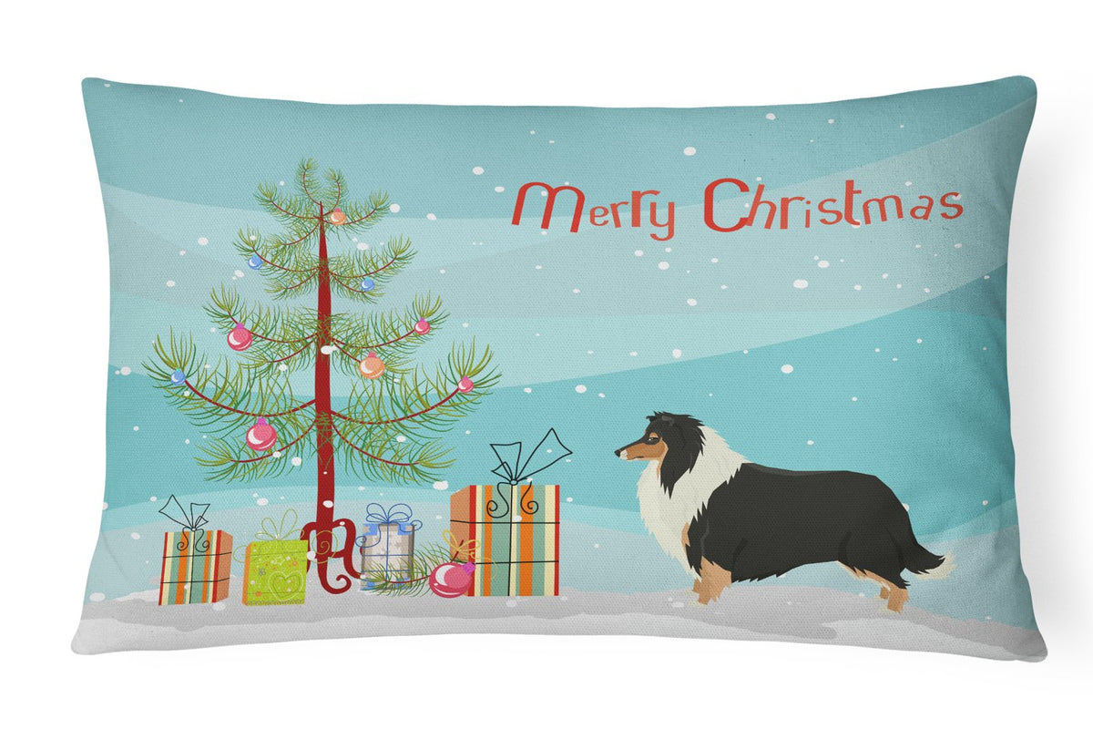 Collie Christmas Tree Canvas Fabric Decorative Pillow CK3532PW1216 by Caroline&#39;s Treasures