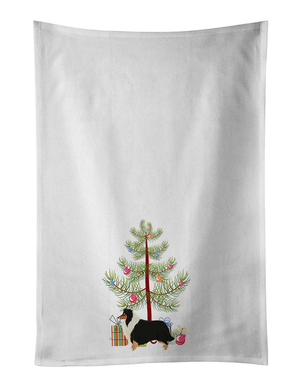 Buy this Collie Christmas Tree White Kitchen Towel Set of 2